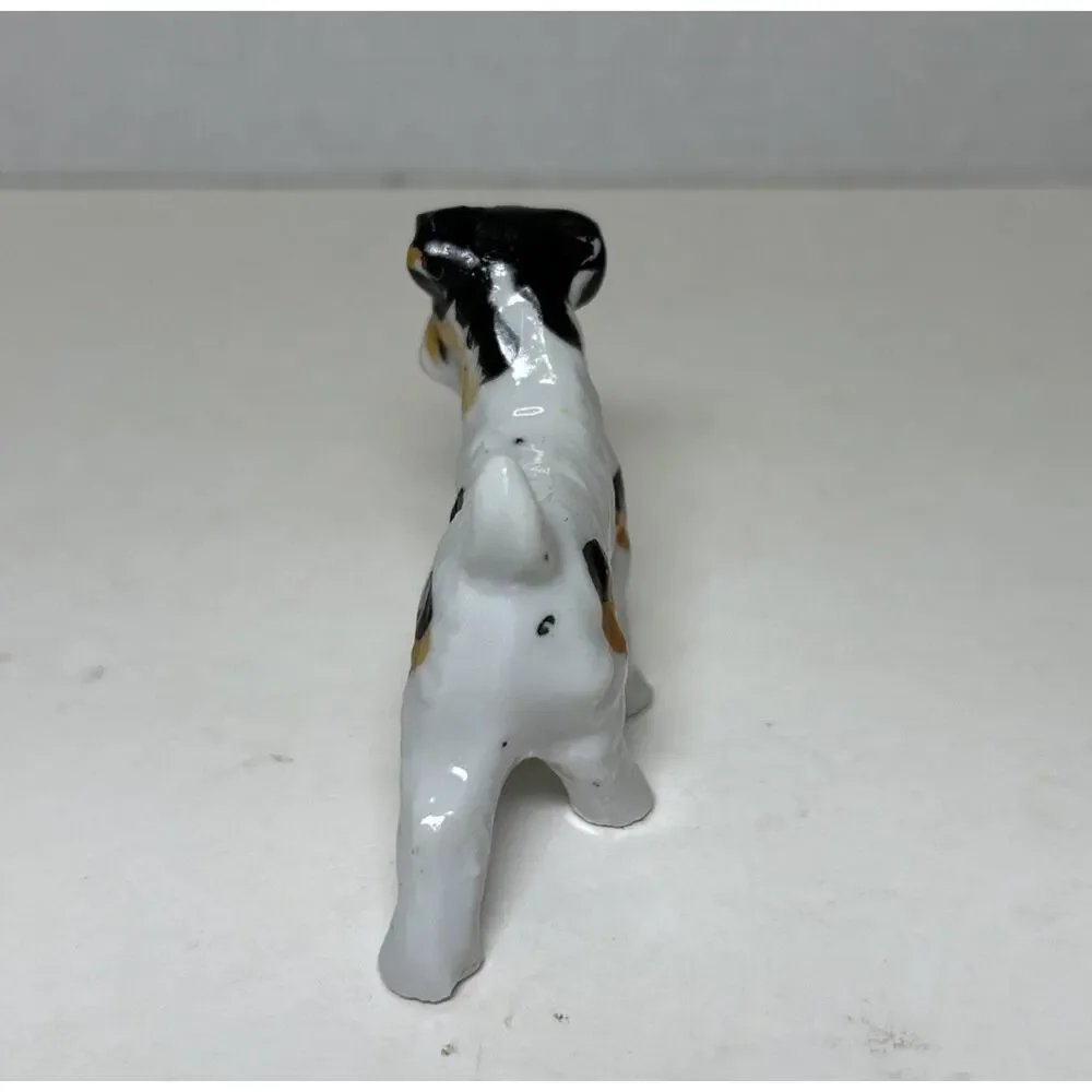 Vtg Black & White Terrier Dog Porcelain 3
